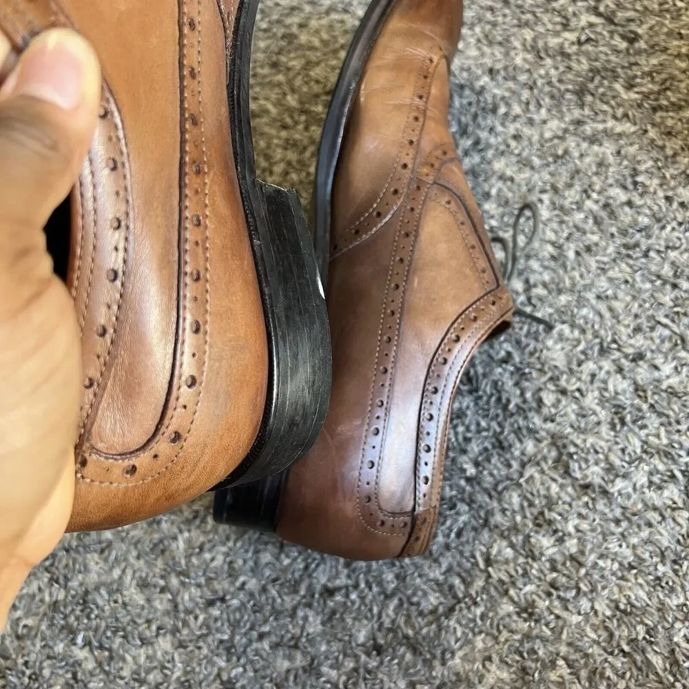 Johnston & Murphy Shoes Tyndall Wingtip Oxford Shoe Brown Leather Men’s 13 M